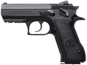IWI US J941FS910ORP Jericho 941 Mid-Size Frame 9mm Luger 10+1 3.80" Black Chrome Lined Steel Barrel, Black Serrated Steel Slide & Frame w/Beavertail & Picatinny Rail, Black Textured Grips