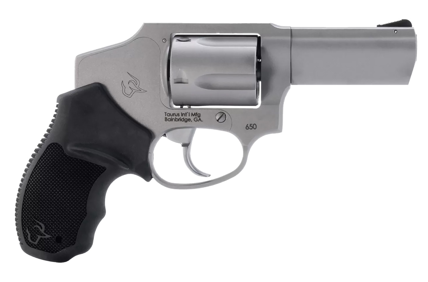 Taurus 2-650139 650 Small 357 Mag 38/Special +P 5 Shot 3" Stainless Steel Barrel, Cylinder & Frame, Black Rubber Grip, Transfer Bar Safety, Concealed Hammer