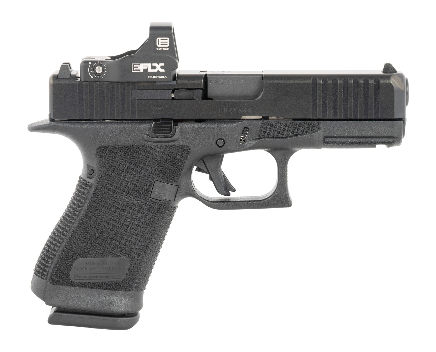 Glock P6195E203 G19 Gen6 w/EOTech 9mm Luger 15+1 4.02" Threaded Barrel, Steel Optic Ready/Serrated Slide, Polymer Frame w/Accessory Rail, Interchangeable Backstrap Grip, Ambidextrous