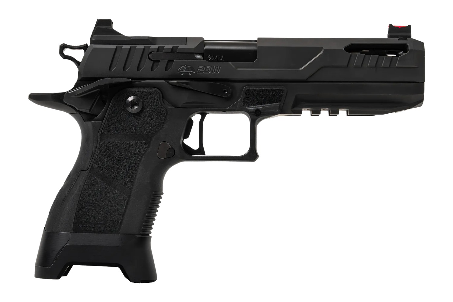 Oa Defense 2311 Pro Full Size 9mm Luger 21+1 5" Black DLC Ported Barrel, Black Steel Optic Ready/Serrated Slide, Black Aluminum Frame w/Picatinny Rail, Black Polymer Grip, Ambidextrous