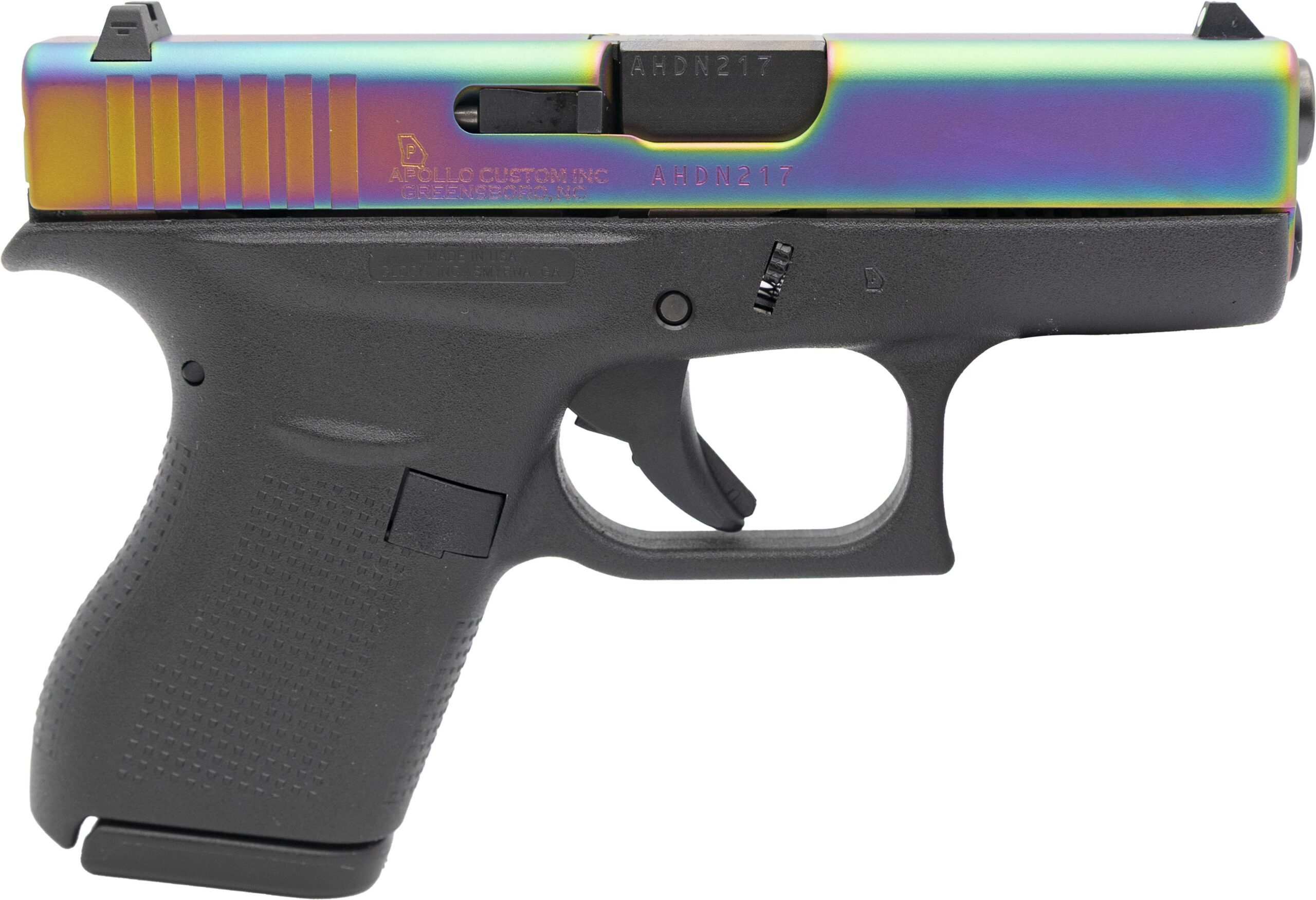 Glock 42 .380 ACP 6-Round Black Rainbow Pistol