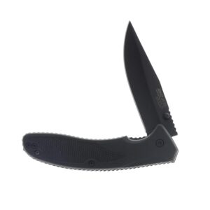 Bear & Son Sideliner Folding Knife 3-1/2" Clip Point Blade Black