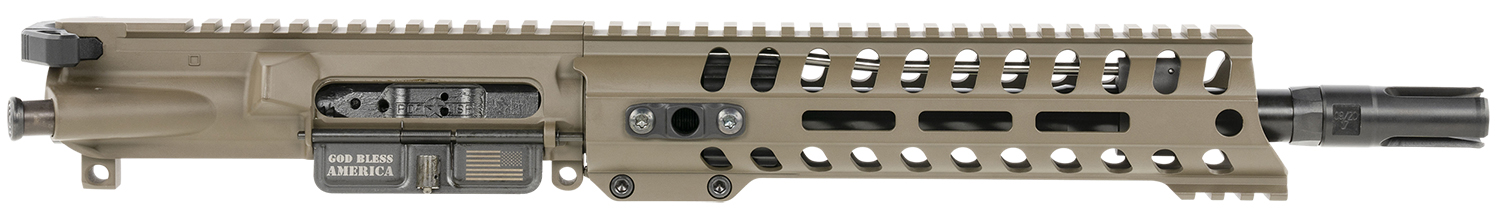 Patriot Ordnance Factory Minuteman Complete Upper 5.56x45mm NATO 10.50" Black Nitride Barrel Aluminum Patriot Brown Receiver 9" M-LOK Handguard Lo Pro DI Gas Block (Mid Length)