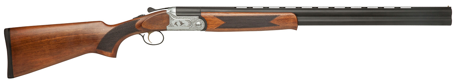 Dickinson LLC GW12W28P Green Wing 12 Gauge 2rd 3" 28" Matte Black Vent Rib Barrel, Engraved Steel Receiver w/Satin Silver Metal Finish, Bead Front Sight, Wood Stock & Ejector