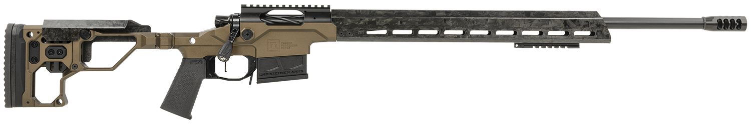 Christensen Arms 8010301600 Modern Precision  223 Rem 16" Threaded Carbon Fiber Barrel 5+1, Black Nitride Finish, Desert Brown Anodized Folding Stock, Polymer Grip
