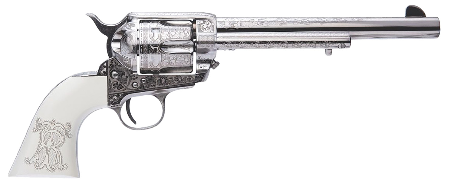 Cimarron Teddy Roosevelt Frontier .45 Colt Nickel Revolver
