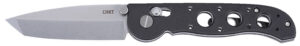 CRKT M16-02X M16 02X Folder 3.11" Folding Tanto Plain Stonewashed D2 Steel Blade, Black Grivory Handle