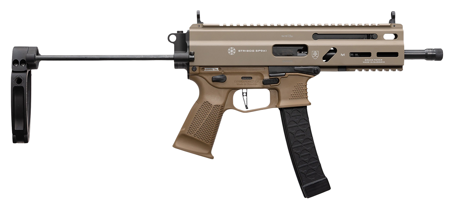 Grand Power Stribog SP9A1 9mm Pistol with Tailhook FDE