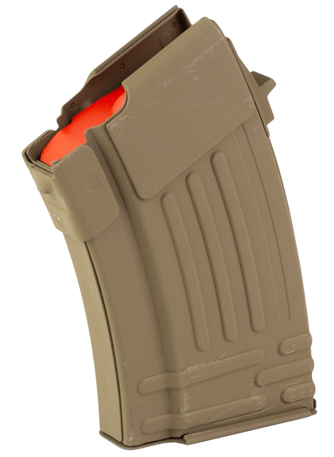 Global Ordnance LLC 810091157398 10rd Fully Ribbed 7.62x39mm Fits AK-47 FDE Steel