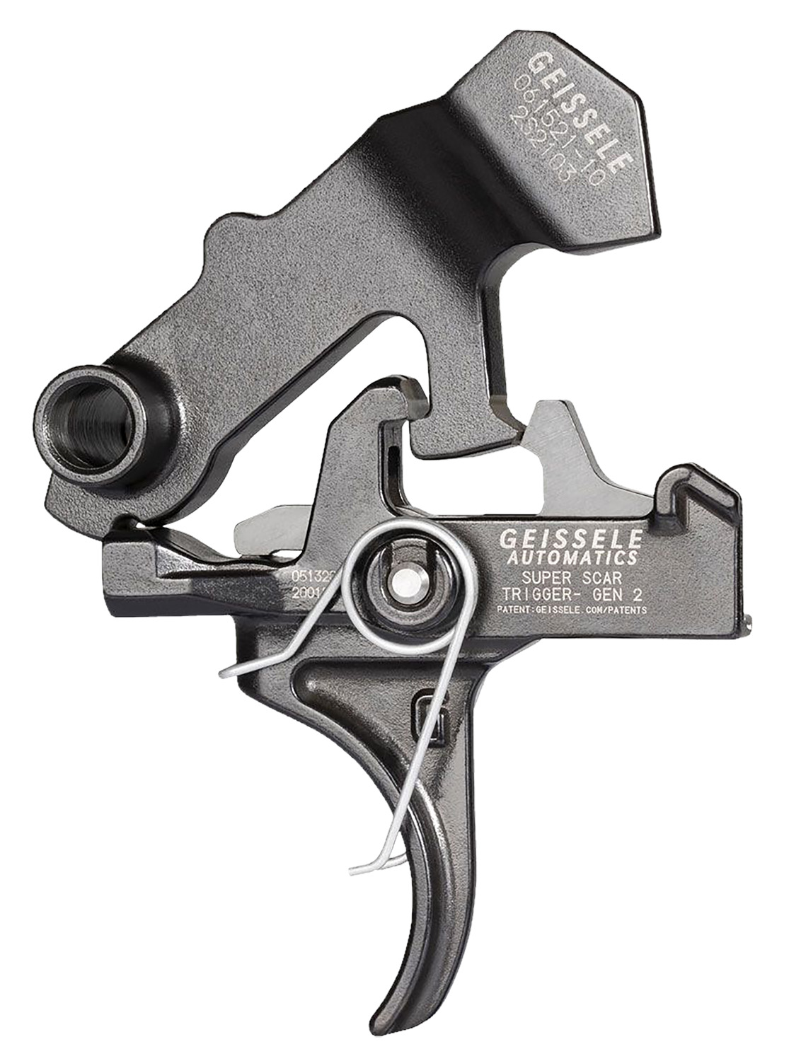 Geissele Automatics 05157 Super Scar Black Oxide Curved Trigger Two-Stage 3.20-4.60 lbs Draw Weight for FN SCAR