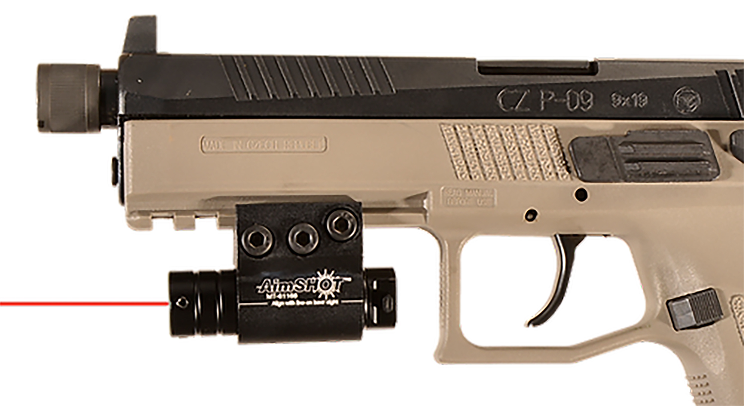 AimShot KT6132 Red Pistol Laser - Matte Black