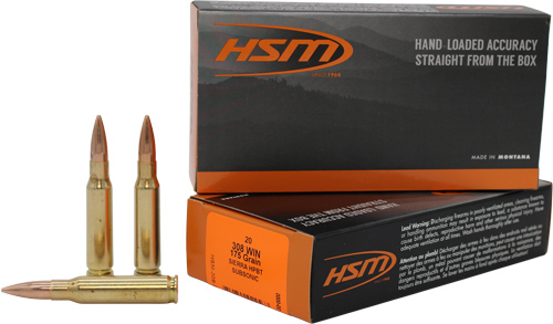 HSM SUBSONIC 308 WIN 175GR - BTHP MATCH KING 20RD 25BX/CS