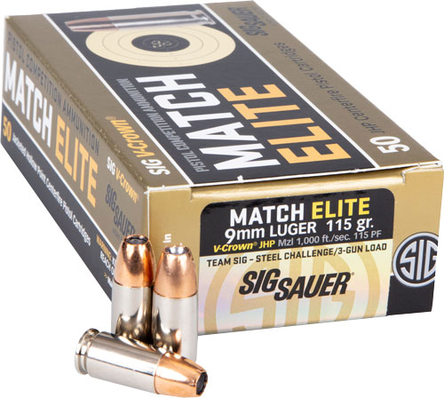 SIG AMMO 9MM 115GR ELITE - V-CROWN COMPITIION 50RD 20BX/C
