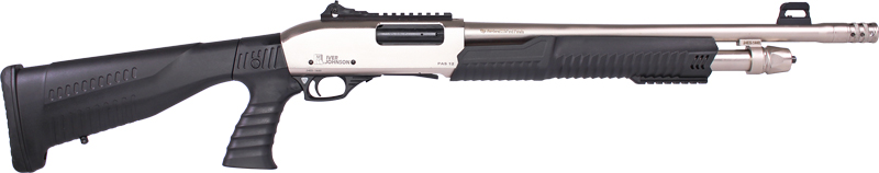 Iver Johnson 12 Gauge Pump Shotgun, Nickel Finish