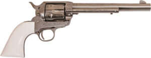 Cimarron Frontier 45LC 7.5" Engraved Nickel Revolver
