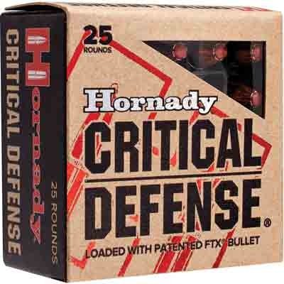 HORNADY CRITICAL DEFENSE - 380 ACP 90GR FTX 25RD 10BX/CS