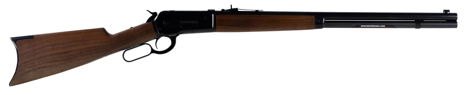 Winchester Repeating Arms 534175171 Model 1886 Short Rifle 45-90 Win 8+1 24" Brushed Polish Blued Sporter Barrel, Drilled & Tapped Steel Receiver, Grade I Satin Walnut Straight Grip Stock