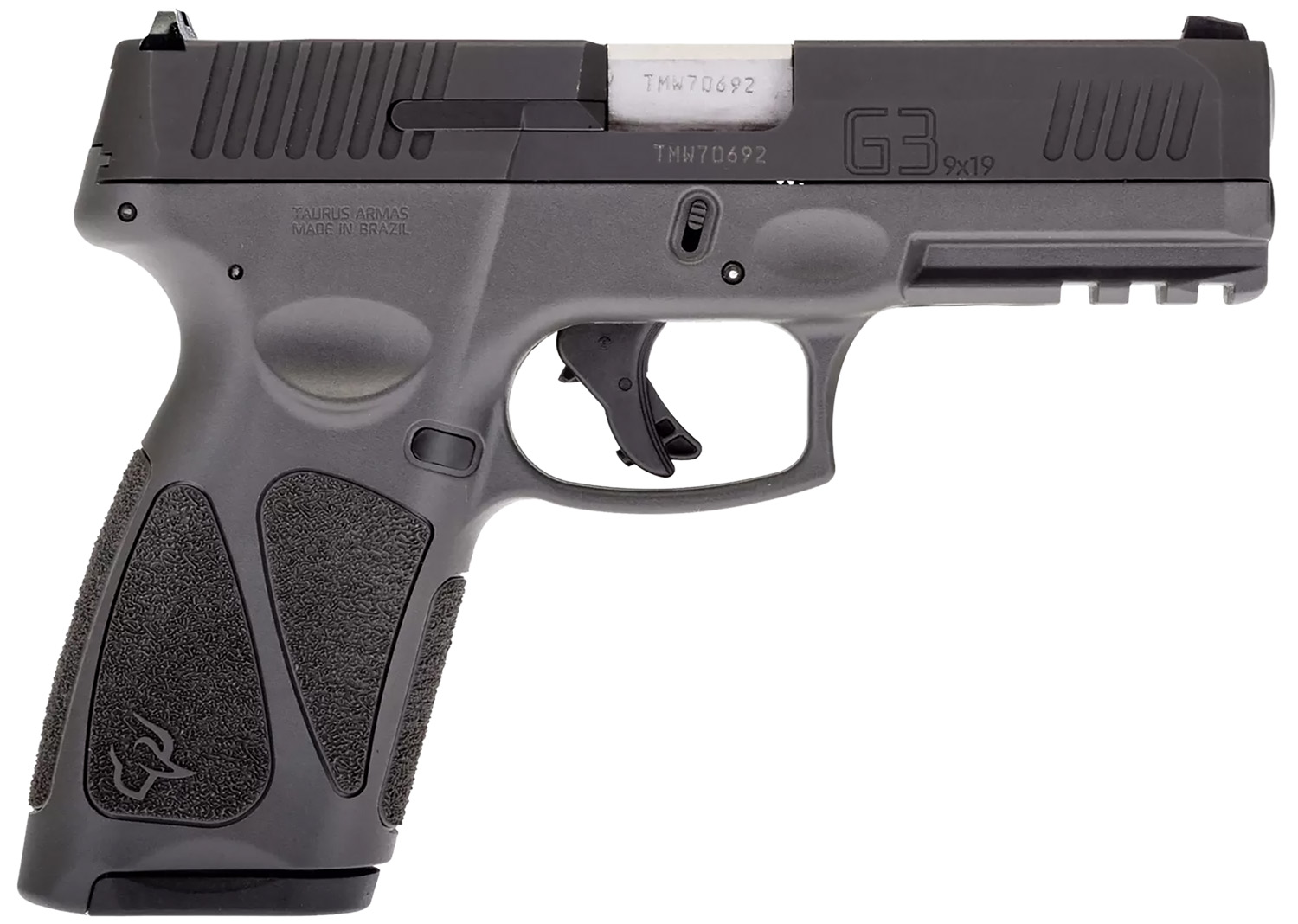 Taurus 1G3B941G G3  Full Size Frame 9mm Luger 15+1/17+1 4" Matte Stainless Steel Barrel, Matte Black Tenifer Serrated Steel Slide, Gray Polymer Frame w/Picatinny Rail, Gray Polymer Grip, Right Hand