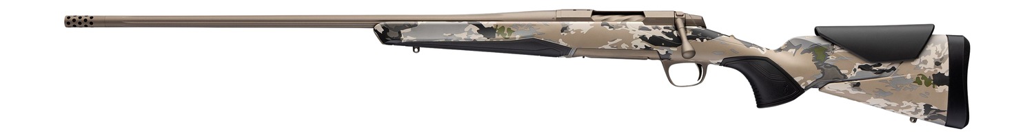 Browning 036125226 X-Bolt 2 Speed Full Size 30-06 Springfield 4+1 22" Smoked Bronze Cerakote Fluted Threaded Barrel & Steel Drilled & Tapped Receiver, Ovix Camo w/Black Overmold Adj Vari-Tech Syntheti