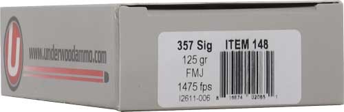 UNDERWOOD 357 SIG 125GR FMJ FN - 50RD 10BX/CS