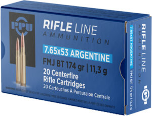 PPU 7.65X53 ARGENTINE MAUSER - 174GR FMJ 20RD 10BX/CS