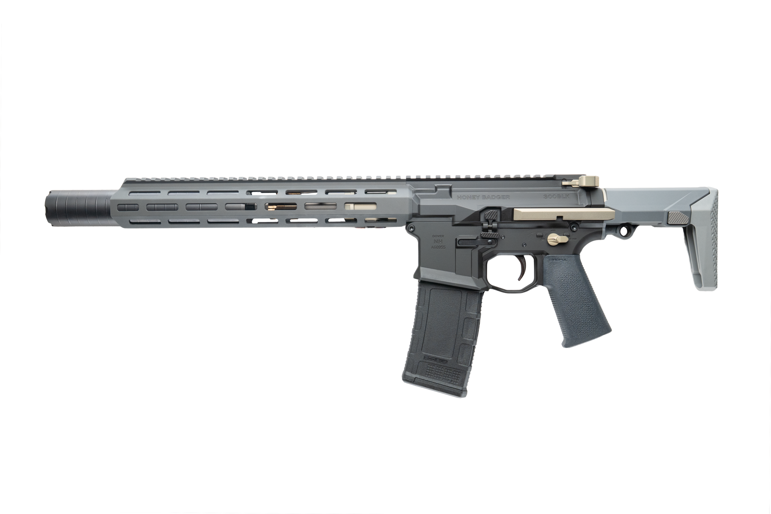 Q HONEY BADGER SBR SD 300BLK 7" ARMOR BLACK 1-30RD GEISSELE TRIGGER (Q-HB-SILENCER) 1-100
